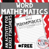 Word Mathematics - Fun Activity for Middle School