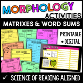Word Matrix Activities - Morphology Practice with Digital