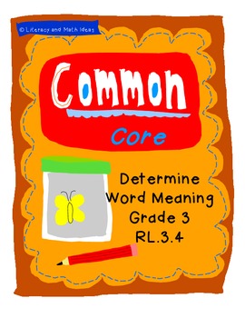 Preview of Word Meaning Activity Cards Grade 3 Common Core RL.3.4