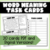 Word Meaning Task Cards | Definition and Word Meaning Activities
