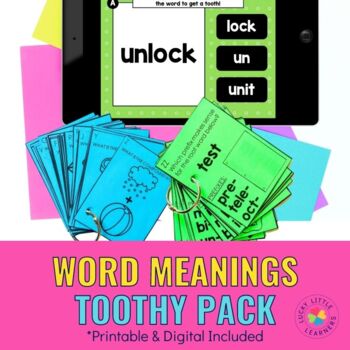 Preview of Word Meanings Toothy® Pack | Print and Digital Games | Root Words