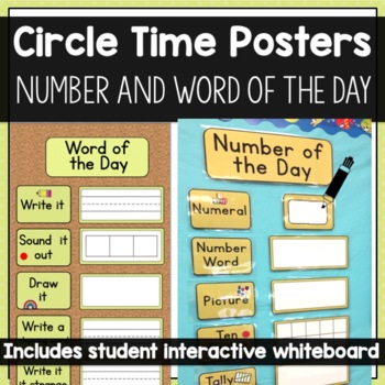 Preview of Word & Number of the Day | Interactive Circle TIme Posters