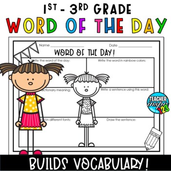 Preview of Vocabulary Building Word of the Day Template for Spelling Morning Work