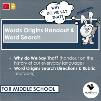 Preview of Word Origins Search Middle School {Digital & PDF} Distance Learning