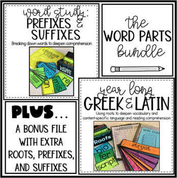 Preview of Word Parts Bundle: Roots, Prefixes, and Suffixes
