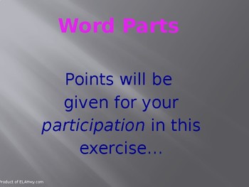 Preview of Word Parts Game: Interactive & Engaging! Prefixes, suffixes, etc.
