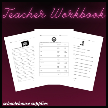 Preview of Synonyms and Antonyms Workbook for students