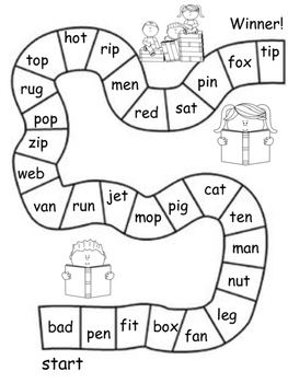 Word Practice Board Games: CVC words, digraphs, and blends by Reading Group