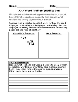 Preview of Word Problem "FIX THE SOLUTION"