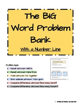 Word Problem Bank With A Number Line By No Bells And Whistles Just Good Stuff