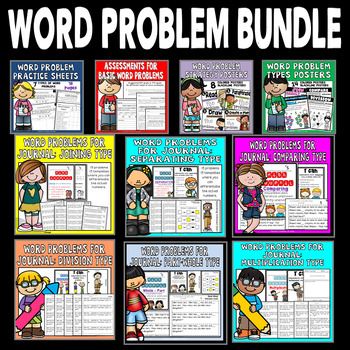Preview of Word Problem Bundle: Math Assessments, Math Practice, Math Journal - Growing