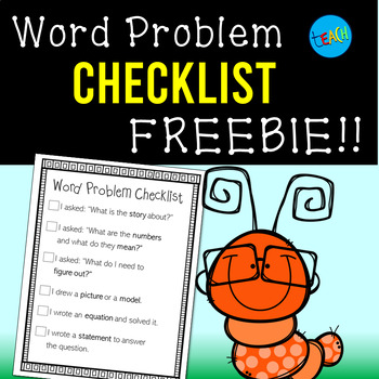 Preview of Word Problem Checklist FREEBIE!!
