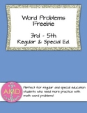 Word Problem Freebie- Mixed Operations 3rd-5th Regular and