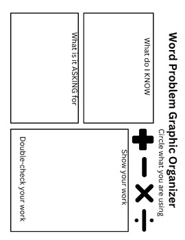 Preview of Word Problem Graphic Organizer