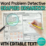 Word Problem Graphic Organizer with Editable Text and 12 M