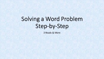 Preview of Word Problem Graphic Organizer Powerpoint includes 3 Reads & 3 more steps