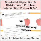 Multiplication & Division Facts Word Problem Solving Inter