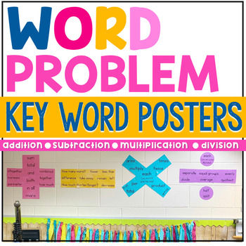 Preview of Math Operations Key Word Posters | Word Problem Key Word Posters | Multistep
