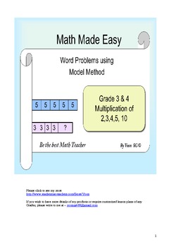 Preview of Word Problem Made Easy (Singapore) - Grade 3 &4 Multiplication