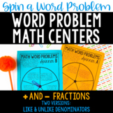 Word Problem Math Centers | Fraction Word Problems
