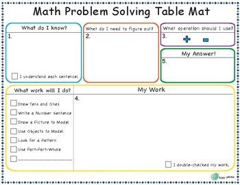 Preview of Word Problem Math Mat K-2