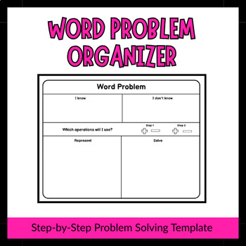 Preview of Word Problem Organizer | Math Problem Solving Template | Step-by-Step Strategy