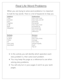 Word Problem Practice Math Center