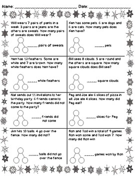 Word Problem Practice Sheets by Sweet and Silii Firsties | TpT