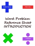Word Problem Reference Sheet Introduction