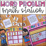 Word Problem Math Station - Donut Store and Pet Store