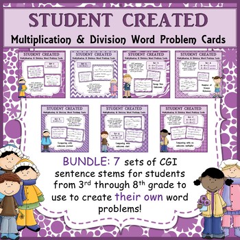 Preview of Student Created Multiplication and Division Cards - BUNDLE