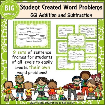 Preview of Student Created Add and Subtract Task Cards BIG Bundle