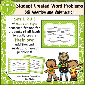 Preview of Student Created Word Problems (CGI Addition and Subtraction) Sets 1, 2, 3