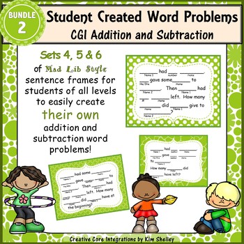 Preview of Student Created Word Problems (CGI Addition and Subtraction) Sets 4, 5, 6