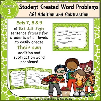 Preview of Student Created Word Problems (CGI Addition and Subtraction) Sets 7, 8 and 9