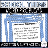 Word Problem Solving Math Task Cards Addition and Subtract