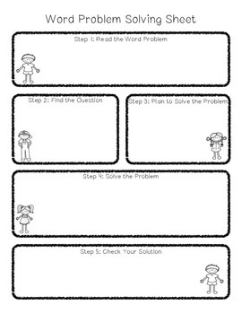 word problem solving sheet