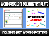 Word Problem Solving Template with Key Words Posters