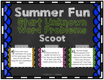 Preview of Word Problem (Start Unknown) Scoot