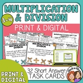 Math Word Problem Task Cards Multiplication & Division Sto