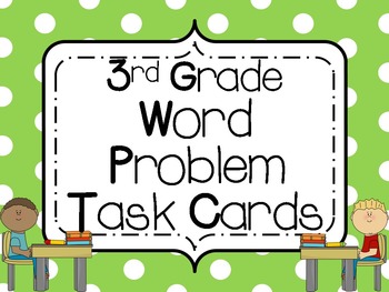 Preview of 3rd Grade Math Test Prep Word Problem Task Cards **Standards Aligned**