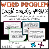 Numberless Word Problem Task Cards - Single Step and Multistep