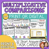 Word Problem Task Cards for Multiplicative Comparison Card