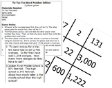 Word Problem Tic-Tac-Toe Review Game - VA Math SOL 3.3