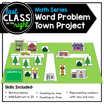 Preview of Word Problem Town: Math Review Project