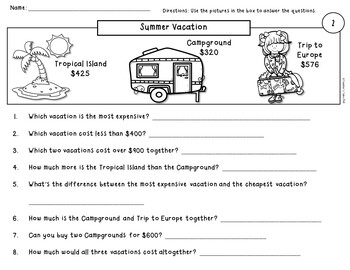 Word Problem Worksheets using Money by Teacher's Take-Out | TpT