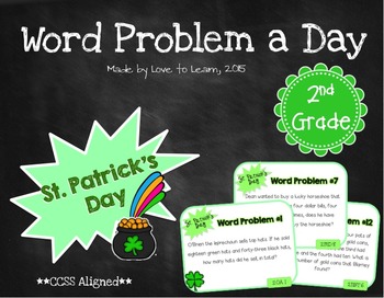 Preview of Word Problem a Day - 2nd Grade (St. Patrick's Day)