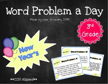 Preview of Word Problem a Day - 3rd Grade (New Year's)