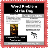 Word Problem of the Day - August - Intermediate Level
