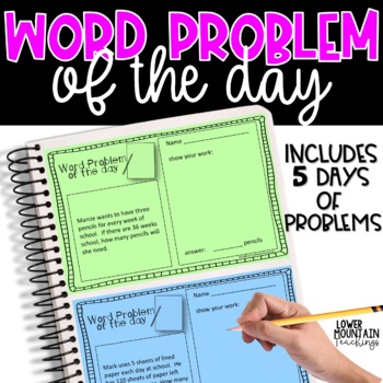 Word Problem of the Day FREEBIE! Paper and Digital Use!